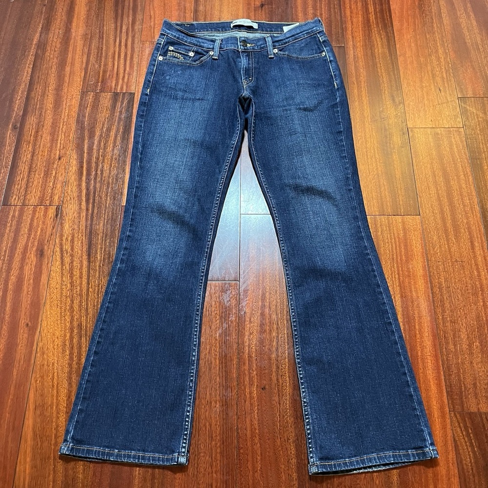 Levis Jeans Womens 31x31 Blue Dark Wash Bootcut 524 Too Superflow Flared Grunge